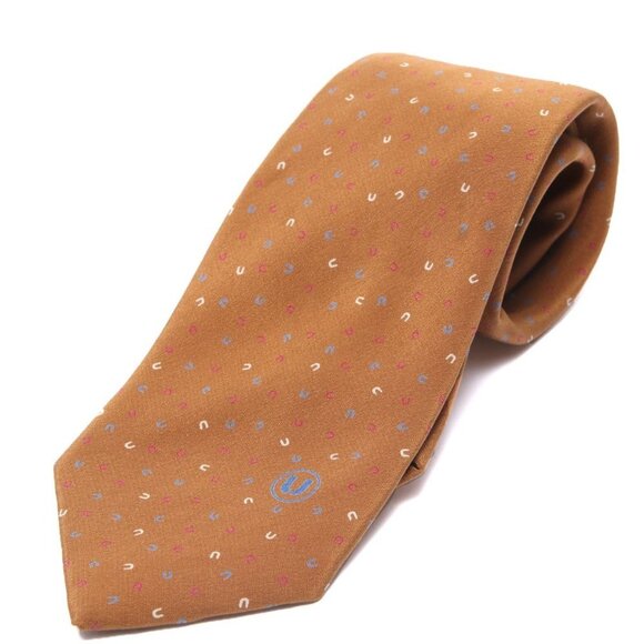 Vintage Emanuel Ungaro Silk Tie Brown Gold Geometric Pattern 100% Made in Italy - Picture 6 of 6